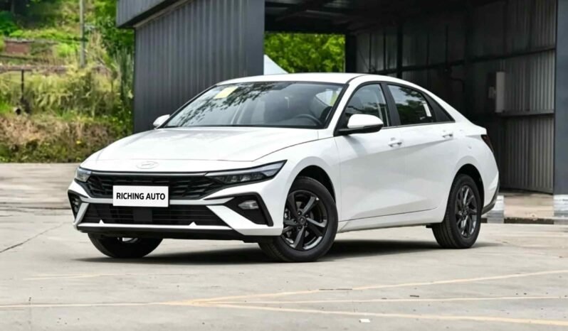 2023 Hyundai Elantra GLS Edition 1.5L CVT white compact sedan front three quarter view