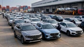 Ready stock Chinese SUVs and sedans prepared for overseas export