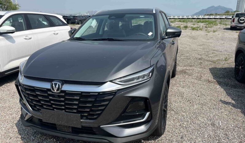 Gray Changan SUV parked in a vehicle export yard in China