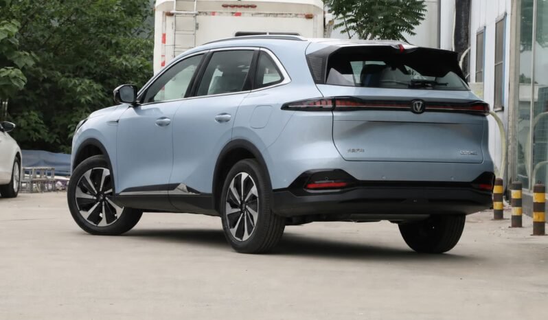 Rear three quarter view of the light blue 2026 Changan CS75 PLUS 1.5T Tianshu Pilot Edition SUV