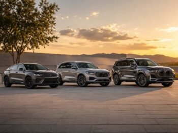 Geely Boyue Coolray and Monjaro SUVs displayed for overseas dealers importing from China to Africa and Middle East