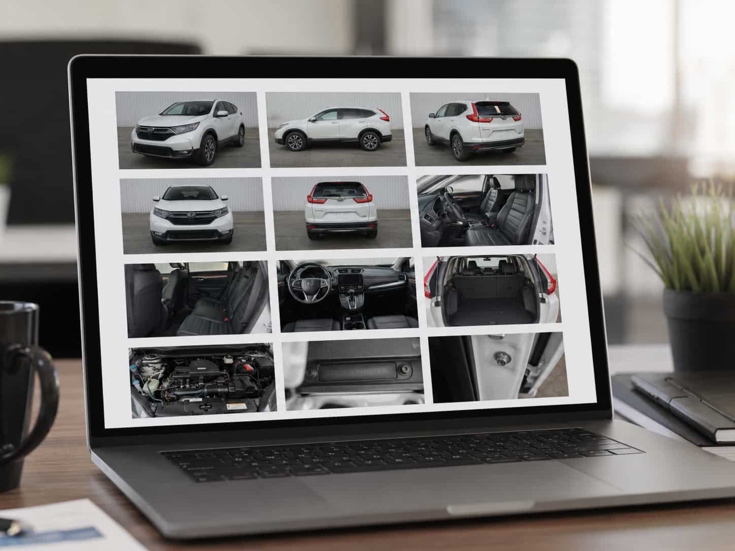 Pre-shipment vehicle inspection photo report sent by Chinese car exporter to overseas dealer showing exterior and interior vehicle condition
