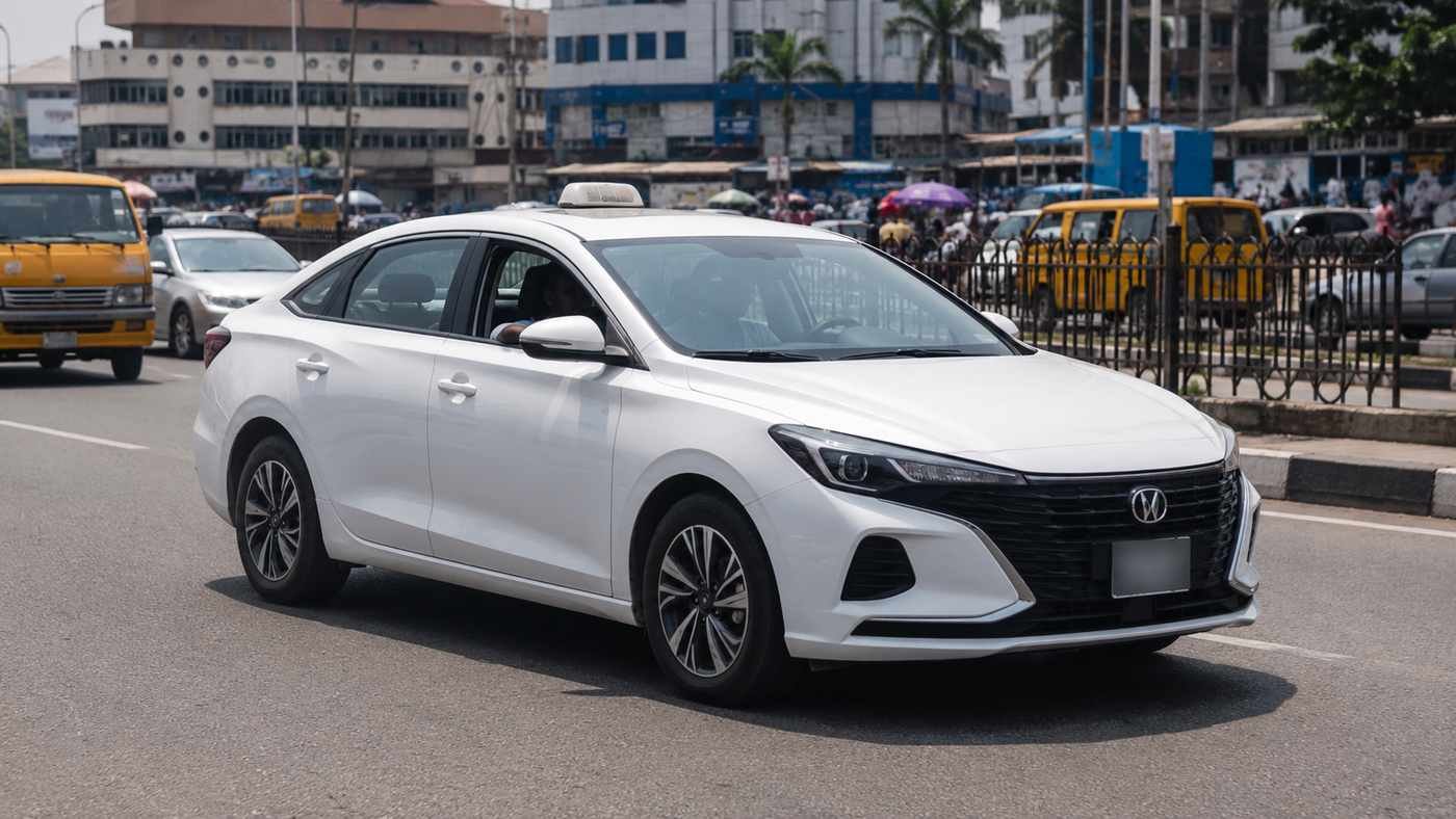 Changan EADO Plus compact sedan operated as a taxi in Lagos Nigeria for a local transport business