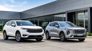 Haval H6 and Haval Jolion SUVs parked together representing the GWM Haval export lineup for African and Middle East dealers