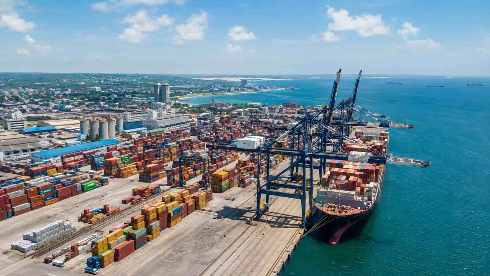 Container terminal at Dar es Salaam port for vehicle imports from China through TRA customs
